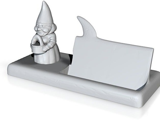 female gnome sayin' business card holder fixed walls printable anything signs & logos busienss holders cards gnomes office 3D print model - Mito3D