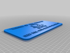 tenga cuidado fuera de staffys dony harkers idea signos y logotipos personalizado 3d print model - Mito3D