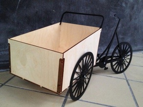 christiania boxcycle scale model vehicles acrylic laser lasercut cutter wood 3d print model - Mito3D