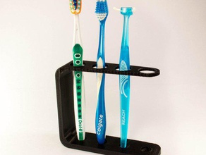 quad spazzolino da denti titolare bagno lavandino stand 3d print model - Mito3D