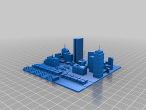 boston micro city project buildings structures massachusetts 3d print model - Mito3D