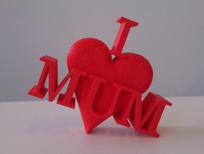 heart mum signs logos love mom mother mothers day 3d print model - Mito3D