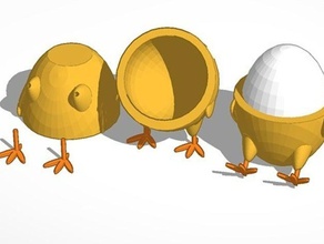 standingsitting chick egg cup kitchen dining household tinkercad 3d print model - Mito3D