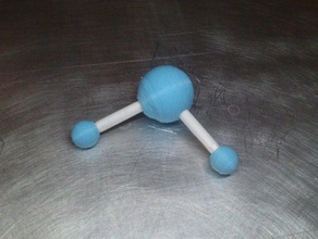 water molecule parametric learning hydrogen openscad oxygen 3d print model - Mito3D