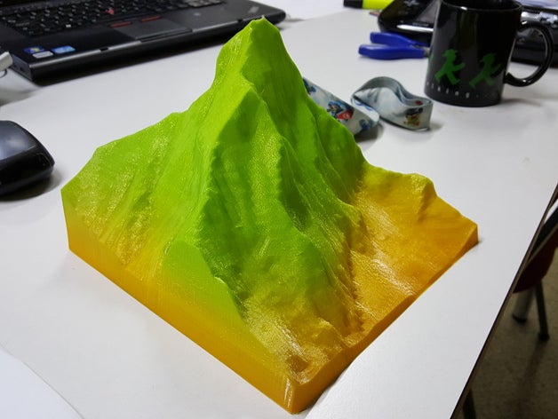 matterhorn monte cervino other alps dem dhm geodesy geography geology geoscience height map landscape mountain switzerland terrain model topography 3D print model - Mito3D