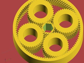 planetary wobble teeth gear engineering epicyclic 3d print model - Mito3D