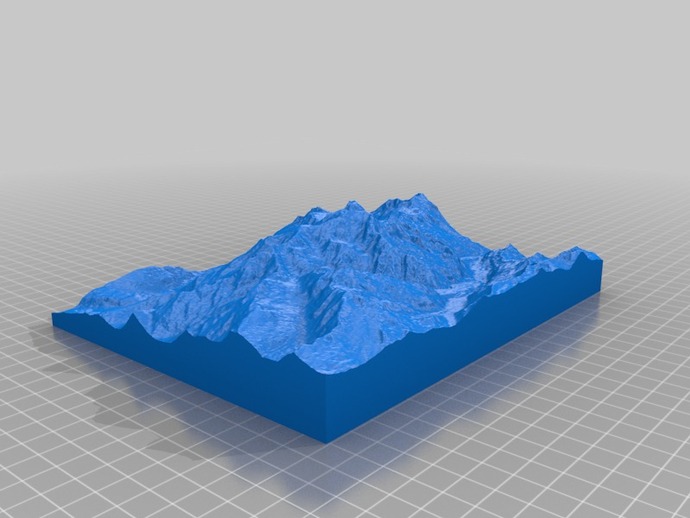 mont blanc outros alpes dem dhm frança geodésia a geografia geologia geociências altura do mapa itália paisagem montanha sete cumes o terreno modelo de topografia 3D print model - Mito3D