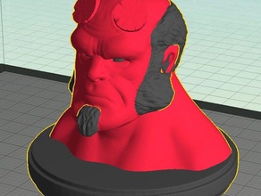 hellboy a doppia estrusione di busto persone 3d print model - Mito3D
