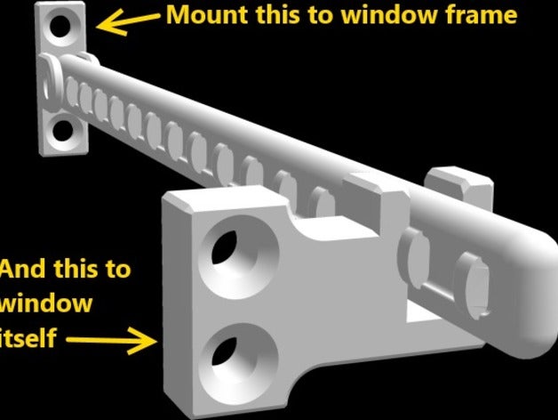 de la fenêtre verrouillage position retenue les articles ménagers porte des portes loquet clé à cliquet soutènement windows 3D print model - Mito3D