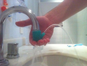 torneira de água para a fonte casa banho escovação taça bebida beber higienicamente paramétrico os dentes úteis cachoeira 3d print model - Mito3D