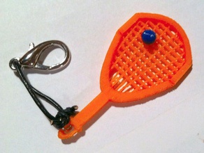 racquetball racquet keyfob keychains 3d print model - Mito3D