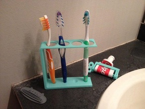 quad brosse à dents titulaire de plus imprimable la salle bains le conteneur s'organiser 3d print model - Mito3D