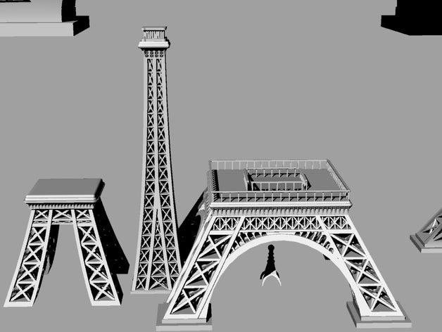 eiffel tower segmented buildings structures 3D print model - Mito3D