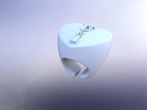 coeur bague anneaux 3d print model - Mito3D