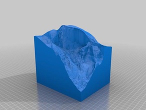 yosemites half dome detail sport im freien 3d-topo mit der Seilbahn Wandern lidar Berg 3d print model - Mito3D