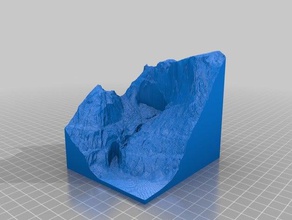 yosemite falls 3dtopo sport all'aperto 3d topo lidar cascata 3d print model - Mito3D