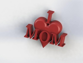 heart mom signs logos love mothers day 3d print model - Mito3D