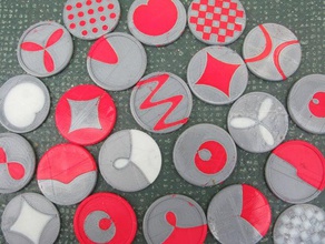 dekoratif diskleri matematik sanat openscad iki renk 3d print model - Mito3D