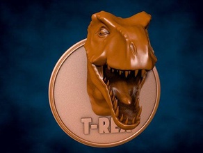 trex wall mount Kreaturen Dinosaurier t-res t-rex 3d print model - Mito3D