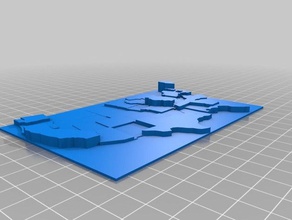 us Karte lernen kundengebundene 3d print model - Mito3D