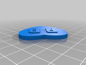 meu personalizados rubricado coração ornamento moedas emblemas 3d print model - Mito3D