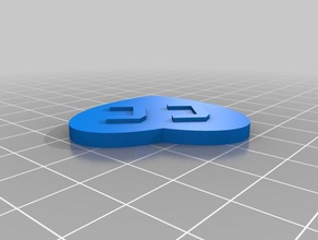 meu personalizados rubricado coração ornamento moedas emblemas 3d print model - Mito3D