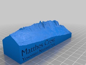 yosemites matthes crest 3d topo esporte ao ar livre Mapa A impressão de hoje subir lidar 3d print model - Mito3D