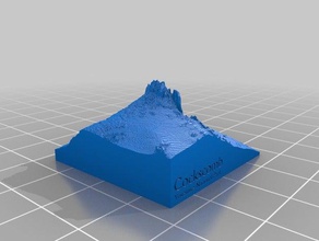 yosemites cresta 3d topo sport all'aperto Mappa in La stampa di oggi lidar montagna 3d print model - Mito3D
