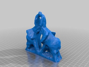öpüşme filler tarar kopyaları 123d hayvan yakalamak 3d print model - Mito3D