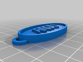 anju kurutulması oval Anahtarlık özelleştirilmiş 3d print model - Mito3D