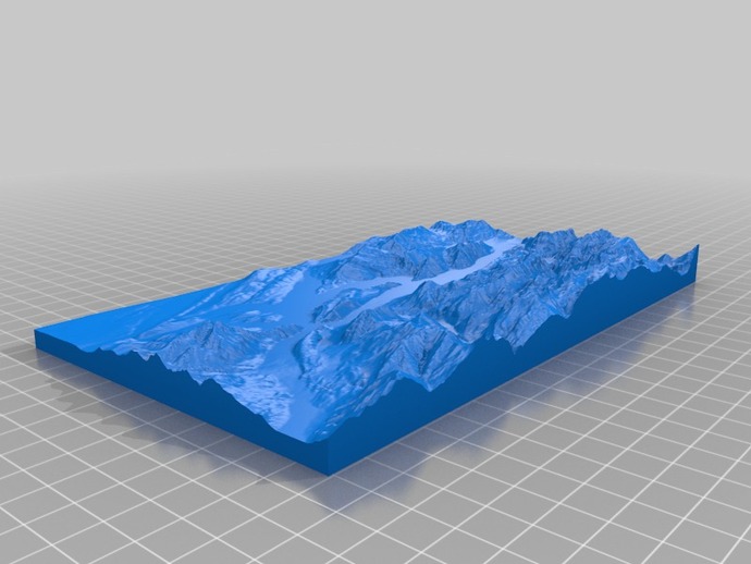 lake lucerne other alps dem dhm geography height map landscape switzerland terrain model topography 3D print model - Mito3D