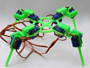 quadruped robot 9g servos simple click system robotics arms base frame legs sg90 spider 3d print model - Mito3D