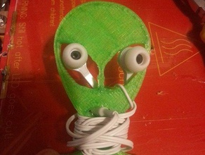 alien earphone holdertidywraparound audio alien face earbud earphones earphone tidy green headphone