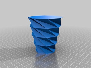 another twisted octagonal vase containers customized 3d print model - Mito3D