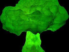 radioactive cauliflower decor 2032 boolean punch led light nuke 3d print model - Mito3D