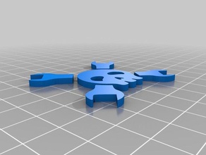 meine angepassten hack day Schädel Schraubenschlüssel-logo Zeichen logos 3d print model - Mito3D