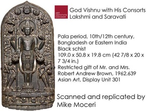 god vishnu his consorts lakshmi saravati scans replicas 123d catch 3d scan aic art institute chicago captured capture your town mike moceri sculpture 3d print model - Mito3D