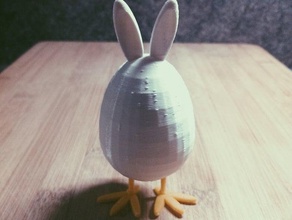 pâques, lapin, oeuf pieds de poulet truc décor 3d print model - Mito3D