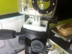 gopro fixation pour trépied de la plaque caméra go pro 3d print model - Mito3D