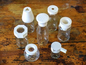 troppi tappi monte caps -personalize seus frascos recipientes o café flor vidro leite pote potes vaso água 3d print model - Mito3D