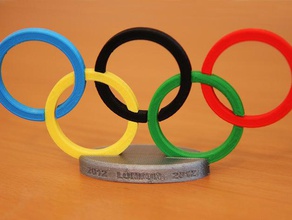 londra 2012 stand parametrico anelli i segni loghi 3d faberdashery olimpici openscad pla reprap 3d print model - Mito3D
