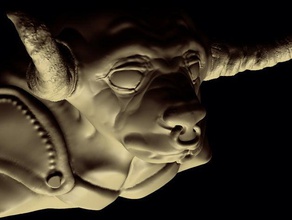 minotauro las esculturas 3d bull el busto los cuernos la mitología sculptris supportless 3d print model - Mito3D