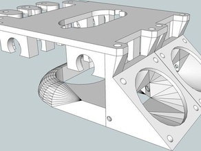prusa double extrudeuse ventilateur de transport conduits ventilation 3d l'impression 2 le refroidissement mendel 3d print model - Mito3D