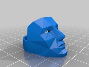 low poly mask -smoothed join rings blender diamondage titanium97 3d print model - Mito3D