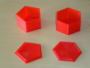 n-sided boxes containers hexagon lid math art octagon openscad parametric pentagon septagon 3d print model - Mito3D