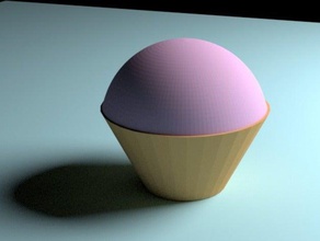 my first cupcake models 3d blender dessert food test work 3d print model - Mito3D
