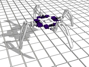 Vierbeiners in der Robotik 3 dof Kabel fahren Kinematik servo gehen 3d print model - Mito3D