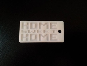 home sweet keychain keychains 3d print model - Mito3D