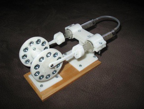 3d printed alpha stirling engine 2 physics astronomy hot air motor 3d print model - Mito3D