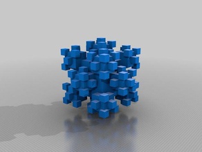 cúbicos fractal lados&bordas matemática 3d print model - Mito3D